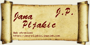 Jana Pljakić vizit kartica